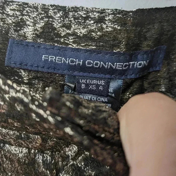NWT !! French Connection Women’s Alara Molten Metallic Suit Trousers  SIZE 4 - Picture 7 of 15
